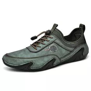 Мужские лоферы из натуральной кожи, повседневная кожаная обувь большого размера, мужская обувь на плоской подошве, удобная обувь для вождения, мокасины, мужская обувь 38 коричневый