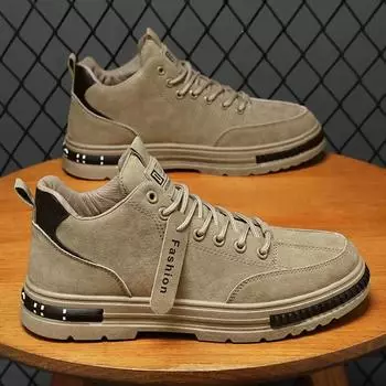 Мужские лоферы из натуральной замши, повседневная обувь, мужские кроссовки на шнуровке, оксфорды, уличная обувь для бега, защитная обувь для досок 39 чёрный