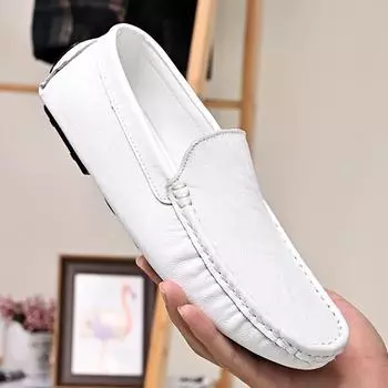 Мужские лоферы из спилковой кожи, белые кроссовки, мужские повседневные брендовые весенние мужские лоферы, мокасины для вождения, мокасины Zapatos Hombre 38 коричневый