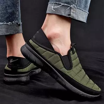 Мужские лоферы, летняя обувь, мужская новая модная парусиновая обувь, мягкая и удобная обувь из флоковой замши на плоской подошве, мужская повседневная вулканизированная обувь 38 чёрный