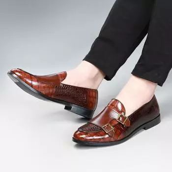 Мужские лоферы, модная мужская официальная обувь, повседневная обувь, мужские модельные туфли, обувь для вечеринки и свадьбы 38 красный