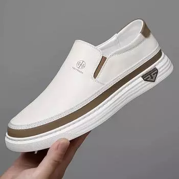 Мужские лоферы на все случаи жизни 2024 Новая обувь для вождения Мужские кроссовки на все случаи жизни Летние легкие Мужские стильные слипоны Дышащая мужская обувь 38 белый