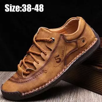 Мужские лоферы, повседневная обувь большого размера 38-48, повседневная мужская обувь, кожаная обувь ручной работы, зеленые мужские лоферы 39 коричневый