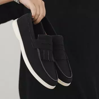 Мужские лоферы Удобная посадка Работа Офис Деловая обувь Повседневная мужская обувь Обувь для выхода в свет Мужская обувь на плоской подошве для педалирования одной ногой 39 чёрный