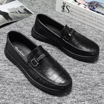Мужские лоферы, удобные мужские мокасины на плоской подошве, модная обувь, мужские топсайдеры без шнуровки для мужчин, повседневная обувь 44 чёрный