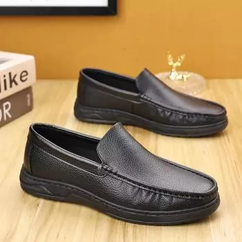 Мужские лоферы, удобные мужские мокасины на плоской подошве, модная обувь, мужские топсайдеры без шнуровки для мужчин, повседневная обувь 44 чёрный