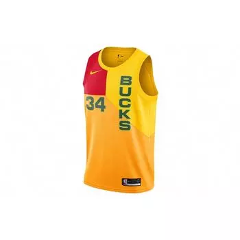 Мужские майки Nike Giannis Antetokounmpo #34 City Edition, желтый AJ4624-717 S