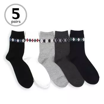 Мужские маленькие носки с ромбами QD15 (5 пар) 26 - 28 cm