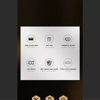 Мужские машинки для стрижки волос с цифровым дисплеем, электрический триммер для волос, скульптурный толкатель, набор для волос в носу золотой