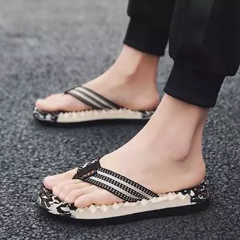 Мужские массажные шлепанцы, летняя уличная пляжная обувь, модные легкие нескользящие шлепанцы из ЭВА для ванной комнаты, мужские тапочки на мягкой подошве 39 коричневый