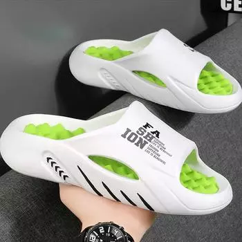 Мужские массажные тапочки, домашние и уличные сандалии, пляжная повседневная обувь, шлепанцы на мягкой подошве, мужские шлепанцы, мужские сандалии 38-39 бежевый