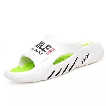 Мужские массажные тапочки, шлепанцы, домашние и уличные сандалии, пляжная повседневная обувь, мужские тапочки на удобной подошве 38 белый