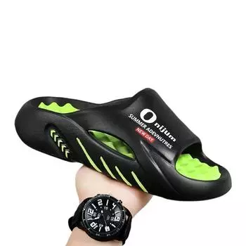 Мужские массажные тапочки, сланцы, сандалии для дома и улицы, пляжная повседневная обувь, удобная подошва, мужские тапочки, большой размер 38-47 38-39