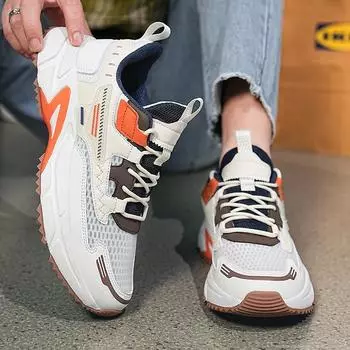 Мужские массивные кроссовки большого размера, высококачественные кроссовки на платформе, амортизирующие кроссовки для бега, мужская брендовая дизайнерская обувь 39