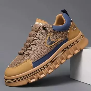 Мужские массивные кроссовки, модные нескользящие люксовые брендовые мужские кроссовки 2024 года, дизайнерская повседневная обувь для сноубординга на платформе, мужская вулканизированная обувь 39 хаки