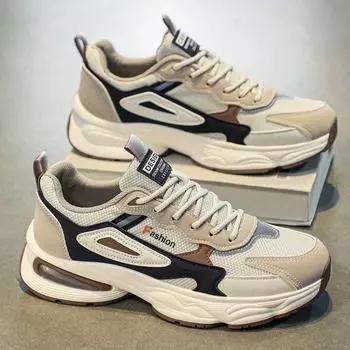 Мужские массивные кроссовки осенние дышащие сетчатые молодежные спортивные туфли нескользящие амортизирующие кроссовки Zapatillas De Hombre 39