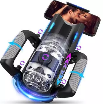 Мужские мастурбаторы, секс-игрушки, карманная киска, расстояние введения 12 см, насос для пениса с держателем для мобильного телефона и складной ручкой, минет