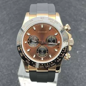 Мужские механические часы 40 мм, хронометр, многофункциональные часы, сапфировое стекло, нержавеющая сталь 316, светящиеся, водонепроницаемые, золотистые, черные