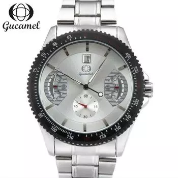 Мужские механические часы GUCAMEL, модные деловые часы Back Through механические часы