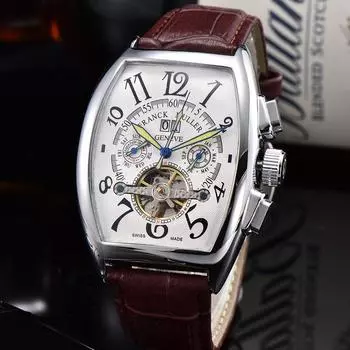 Мужские механические повседневные часы с маховиком и спиральной короной, одной складной застежкой и указателем