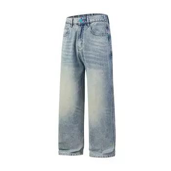 Мужские мешковатые джинсы Брюки мужские джинсовые брюки Синие широкие брюки Мужские джинсы оверсайз карго Корейская уличная одежда Хип-хоп Харадзюку 4XL светло-синий
