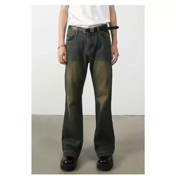 Мужские мешковатые джинсы, свободные широкие джинсовые брюки, винтажные уличные брюки Y2K L
