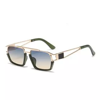 Мужские металлические солнцезащитные очки в стиле ретро с многоугольными полыми дужками