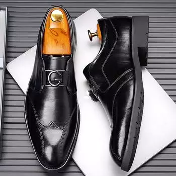 Мужские модельные туфли из лакированной кожи, туфли-броги для мужчин, официальная офисная обувь для свадебной вечеринки, мужские оксфорды, деловая обувь, мокасины, обувь 38 коричневый
