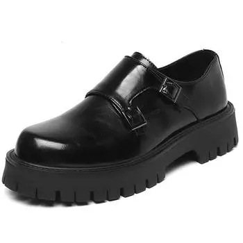 Мужские модельные туфли. Мужские весенне-осенние модные лоферы. Мужские туфли-оксфорды. Кожаные туфли на платформе. Повседневная офисная деловая обувь. 38