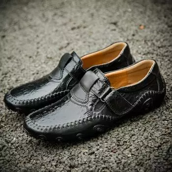 Мужские модельные туфли в европейском стиле, туфли-лодочки, мужская обувь в британском стиле, кожаная обувь ручной работы 38 чёрный