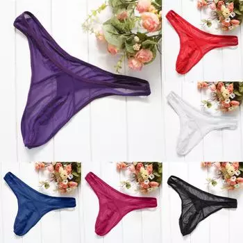 Мужские модные эластичные стринги с Т-образной спинкой, микро-стринги, трусы, нижнее белье M