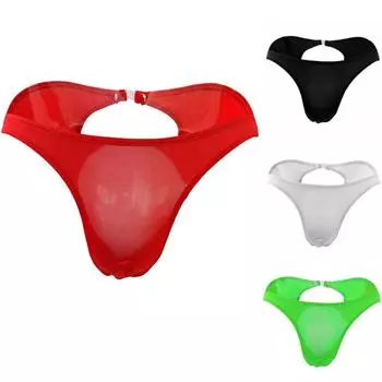 Мужские модные эластичные стринги с Т-образной спинкой, микро-стринги, трусы, нижнее белье One size