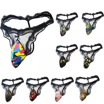 Мужские модные эластичные стринги с Т-образной спинкой, микро-стринги, трусы, нижнее белье B