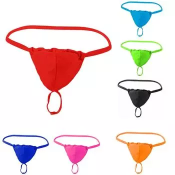 Мужские модные эластичные стринги с Т-образной спинкой, микро-стринги, трусы, нижнее белье One size