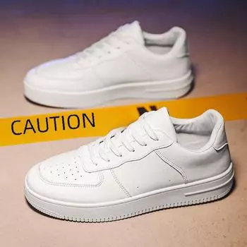 Мужские модные белые кроссовки — модная, повседневная, универсальная спортивная обувь на плоской подошве 42 белый