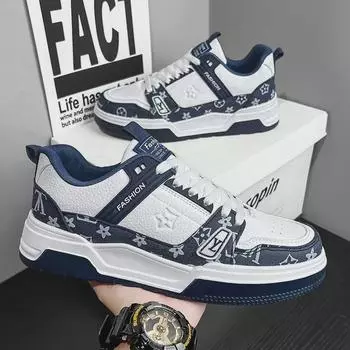 Мужские модные белые кроссовки на толстой подошве - повседневная спортивная модная обувь 39 белый/синий