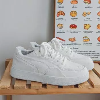 Мужские модные белые туфли для скейтбординга на толстой подошве — дышащая, мягкая, универсальная, модная повседневная обувь для весны и осени 42 чёрный