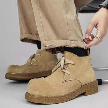 Мужские модные ботинки для активного отдыха, кроссовки с высоким верхом, обувь для пар в стиле панк, мужские повседневные кожаные уличные ботинки для мужчин 35 коричневый