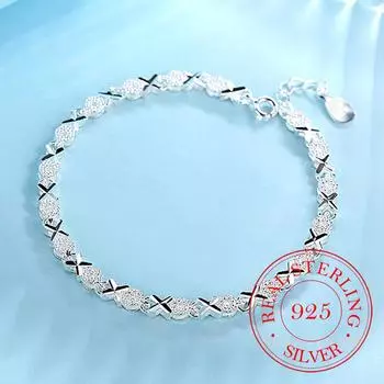 Мужские модные браслеты-цепочки из стерлингового серебра 925 пробы с подвесками в виде креста для женщин, парные украшения для женщин и девушек, браслеты-цепочки mujer