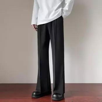 Мужские модные брюки с разрезом, черные, в стиле Харадзюку, свободные повседневные брюки, корейская офисная одежда, костюмные брюки, мужские модные брюки-блейзеры 9XL белый
