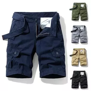 Мужские модные цветные брюки с несколькими карманами, хлопковые шорты, комбинезоны, шорты 36 хаки