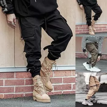 Мужские модные цветные комбинезоны для отдыха, брюки большого размера для двора XL чёрный