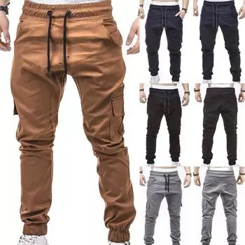 Мужские модные цветные комбинезоны, повседневные карманные спортивные рабочие повседневные брюки M армия зеленый