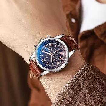 Мужские модные деловые часы, новый стиль, брендовые мужские кварцевые наручные часы, Bese Gifts Clock чёрный