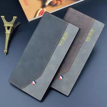 Мужские модные длинные кошельки, винтажный дизайн, держатель для карт, искусственная кожа, деловой кошелек, кошелек 18.5*9.5*1.8cm чёрный