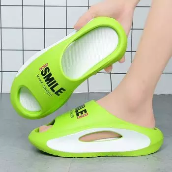 Мужские модные домашние и уличные шлепанцы с цветными блоками, повседневные легкие нескользящие тапочки, обувь с высоким открытым носком высотой 5 см, пляжные тапочки, мужские сандалии из Евы 36-37 чёрный