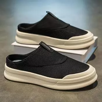 Мужские модные домашние тапочки 2025 Осень Противоскользящие Удобные Дышащие Уличные Повседневные Тапочки Домашние Тапочки на Платформе Повседневная Обувь 39