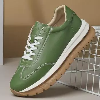 Мужские модные дышащие кроссовки Forrest Gump: Повседневные кроссовки из натуральной кожи с толстой подошвой 44