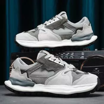 Мужские модные дышащие кроссовки в стиле ретро: Повседневная модная обувь на толстой подошве 41