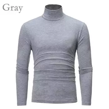 Мужские модные футболки, пуловеры, водолазка с длинным рукавом, однотонная зима-осень, базовый M-3XL M белый